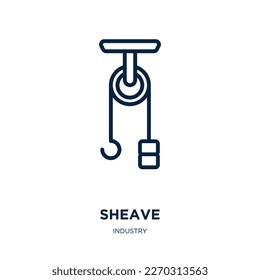sheave icon from industry collection. Thin linear sheave, equipment, spool outline icon isolated on white background. Line vector sheave sign, symbol for web and mobile