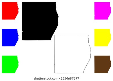 Sheboygan County, State of Wisconsin (U.S. county, United States of America, US) map vector illustration, scribble sketch Sheboygan map