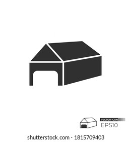 Icono de construcción de sombras. Diseño aislado de iconos vectores. Usable para el elemento de embalaje, el signo y el logotipo