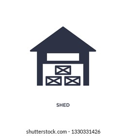 shed icon. Simple element illustration from agriculture farming and gardening concept. shed editable symbol design on white background. Can be use for web and mobile.