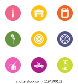 Shed icons set. Flat set of 9 shed vector icons for web isolated on white background