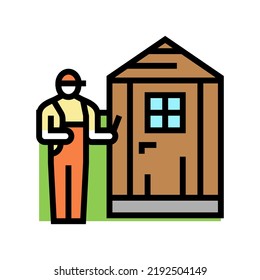 shed installation repair color icon vector. shed installation repair sign. isolated symbol illustration svg