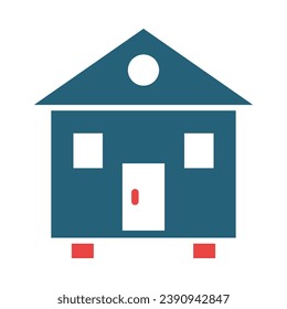Shed Vector Glyph Two Color Icon For Personal And Commercial Use.
