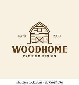 shed wood home vintage logo design vector graphic symbol icon sign illustration creative idea