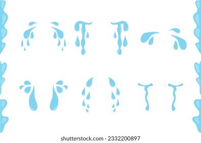 Premium Vector  Cartoon tear drops icon sorrow cry streams tear blob  crying fluid falling blue water drops isolated vector for sorrowful  character weeping expression wet grief droplets