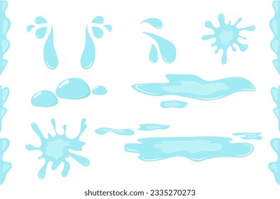 Shedding tears, tear streams, streams of tears, crying, crying, sobbing or mourning illustrations.  Cry, tears, drop concept on a white background. Vector flat cartoon character icon design.