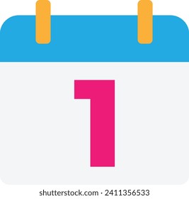 Hoja Fecha Nuevo Mes Icono Vector Ilustración plana