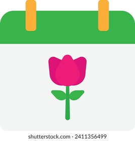 Shedule Date Spring Icon Vector Flat Illustration