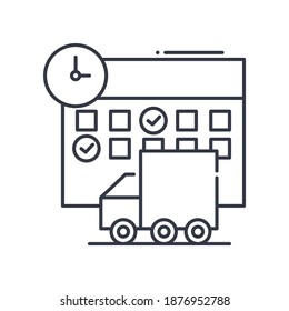 Icono de entrega de vástagos, ilustración lineal aislada, vector de línea delgada, signo de diseño web, símbolo de concepto de contorno con trazo editable sobre fondo blanco.