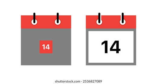 Shedule icons. February 14th calendar icon! Perfect for adding a touch of love to your designs, reminders, or social media posts. Vector illustration concept.