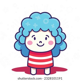 Sheep 4th of July Cute in the style of colorful animal