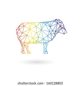 Sheep abstract isolated on a white backgrounds, vector illustration