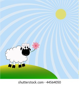 Sheep against the star sky