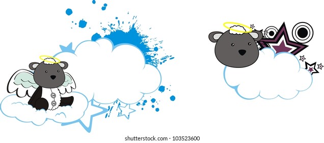 sheep angel cartoon cloud copyspace