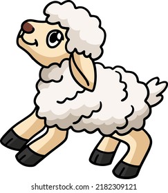 Sheep Animal Cartoon Colored Clipart Illustration