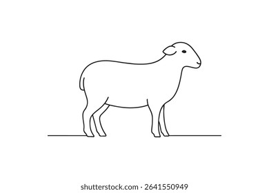 Sheep animal continuous one line drawing minimalism design