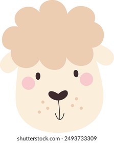 Sheep Animal Face Vector Illustration