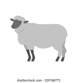 Oveja, animal, imagen vectorial de icono de granja. Adecuado para aplicaciones móviles, aplicaciones web y medios impresos.