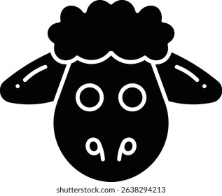 Sheep animal glyph vector, icon, design