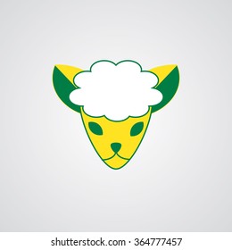 Sheep - animal head - lamb - wool - vector icon