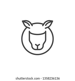 Sheep, animal head line icon. linear style sign for mobile concept and web design. Lamb outline vector icon. Symbol, logo illustration. Pixel perfect vector graphics