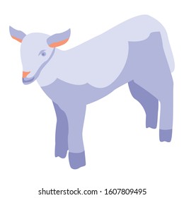 Sheep animal icon. Isometric of sheep animal vector icon for web design isolated on white background