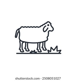 sheep animal icon. vector.Editable stroke.linear style sign for use web design,logo.Symbol illustration.