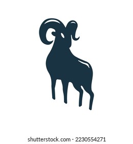 Sheep, animal, lamb, ram icon. Editable vector logo.