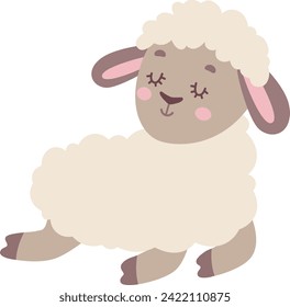 Sheep Animal Lying Vector Illustration