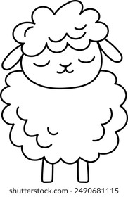 Sheep Animal Outline Vector Illustration