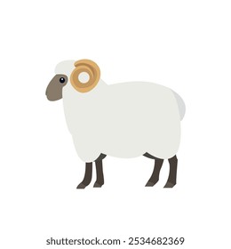 Símbolo emoji de ilustração de vetor de animal de ovelha