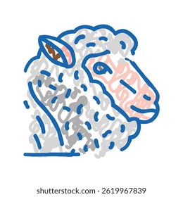 sheep animal zoo doodle icon sketch vector. sheep animal zoo sign. isolated symbol illustration