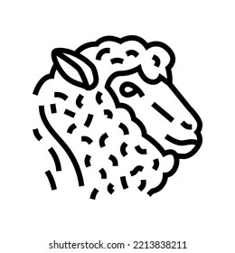 sheep animal zoo line icon vector. sheep animal zoo sign. isolated contour symbol black illustration