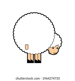 Sheep ass. Ram back. Animal vector illustration