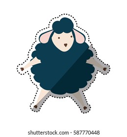Sheep awakens cartoon icon vector illustration graphic design
