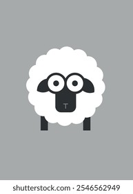 Sheep baby animal cartoon vector image.
