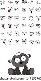 sheep baby cute sitting cartoon set in vector format very easy to edit