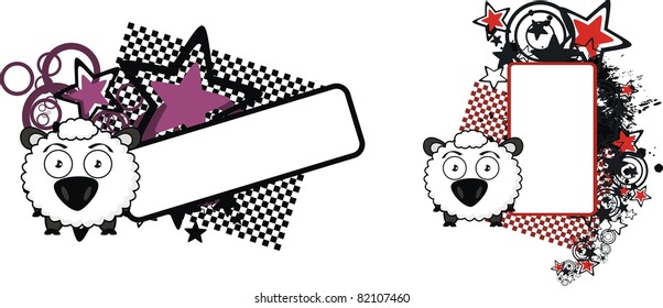 sheep ball cartoon copyspace in vector format