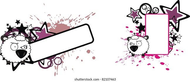 sheep ball cartoon copyspace in vector format