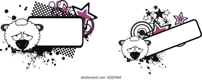 sheep ball cartoon copyspace in vector format