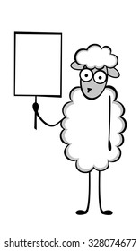Sheep with a banner