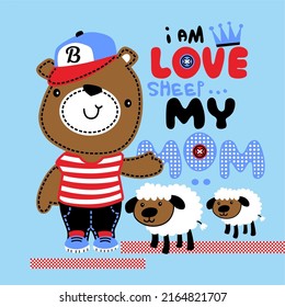 Sheep bear cartoon vector design