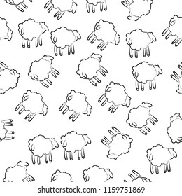 sheep from behind icon in pattern style. Element of sheeps icon for mobile concept and web apps. Sketch sheep from behind icon in pattern style can be used for web and mobile