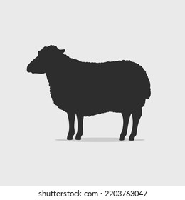 Sheep black silhouette vector illustration