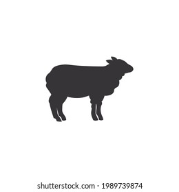 Sheep black silhouette vector on a white background