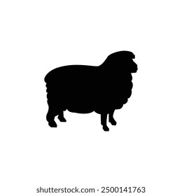 Schaf schwarze Silhouette Vektor auf weißem Hintergrund