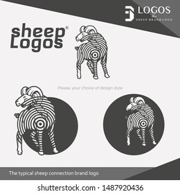 sheep brand connection logo vector
