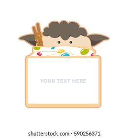 Sheep candy scarf message speech bubble illustration