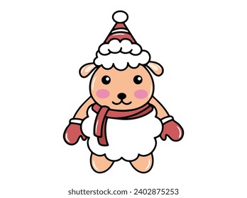 Sheep Cartoon for Christmas Day