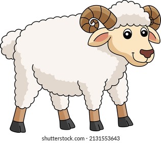 Sheep Cartoon Colored Clipart Illustration